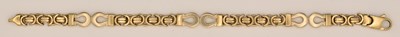 Lot 1415 - A 9ct yellow gold Byzantine link bracelet,...