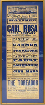 Lot 583 - An early 20th century theatre advertising...