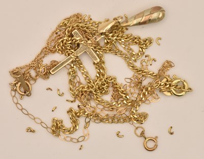 Lot 1191 - A small quantity of scrap gold, combined...