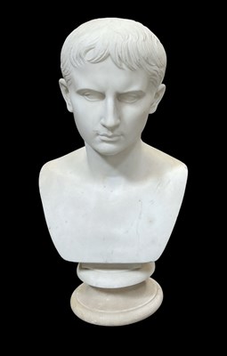 Lot 659 - A carved white marble portrait bust of...