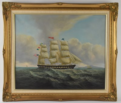 Lot 287 - UNATTRIBUTED; modern oil on canvas, shipping...