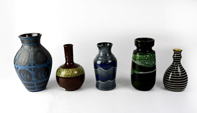 Lot 641 - Five mid-20th century vases to include an...