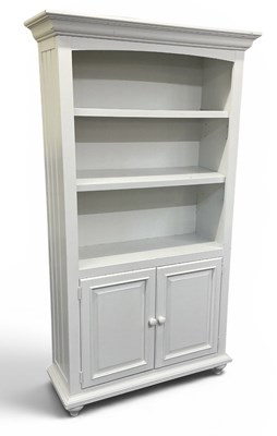 Lot 98 - A modern white painted bookcase, with two...
