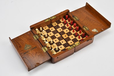 Lot 564 - JAQUES, LONDON; a bone chess set, with folding...