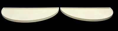 Lot 384 - A pair of modern contemporary cream leather...