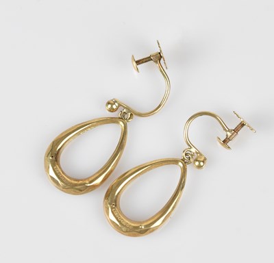 Lot 203 - A pair of 9ct gold hoop earrings, combined...