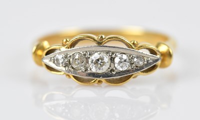 Lot 507 - An 18ct yellow gold diamond set five stone...