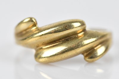 Lot 564 - A 9ct yellow gold geometric style dress ring,...