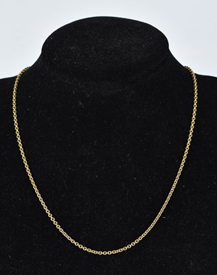 Lot 240 - A yellow metal hoop link necklace, stamped...