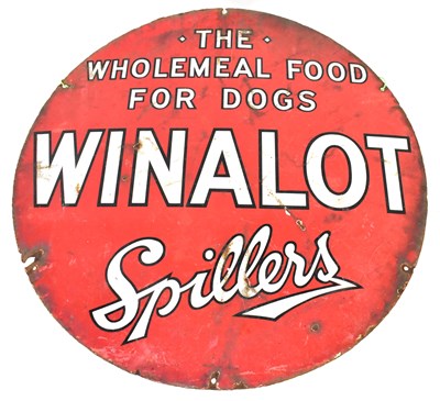 Lot 378 - A vintage red and white enamelled advertising...