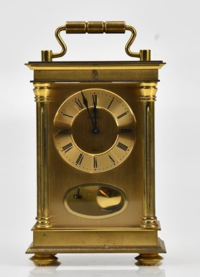 Lot 648 - BENTIMA; a brass cased carriage clock, with...