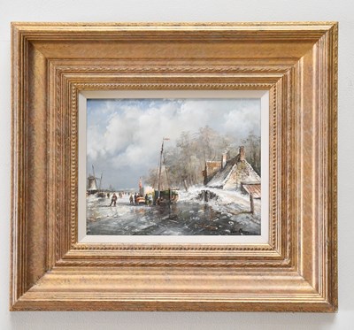 Lot 1641 - VAN MEURS: oil on panel, 'Dutch Scene', signed...