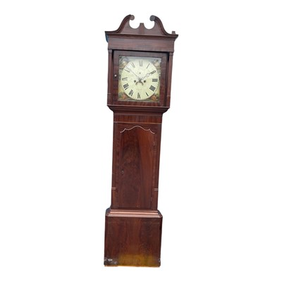 Lot 313 - An 18th century mahogany cased longcase clock,...
