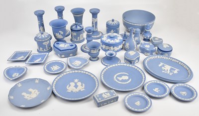 Lot 1367 - WEDGWOOD; a large collection of jasperware...
