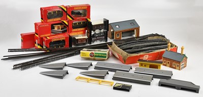 Lot 2262 - HORNBY; a collection of OO gauge trains, track...