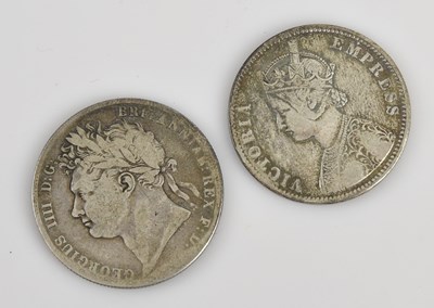 Lot 667 - A George IV half crown, 1821, and a Victorian...