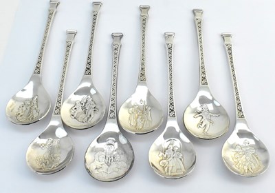 Lot 1104 - Eight Elizabeth II hallmarked silver Charles...