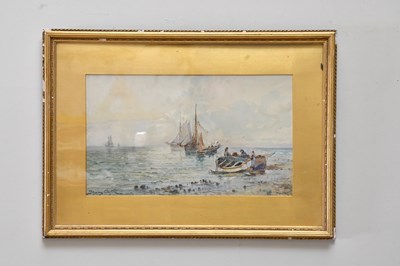 Lot 1107 - J HUGHES CLAYTON; watercolour, sailing scene,...