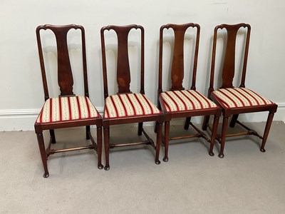Lot 206 - A set of four mahogany Queen Anne style chairs.
