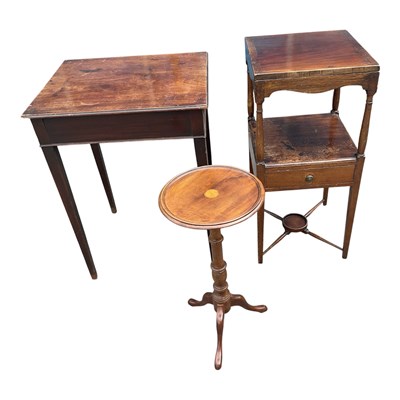 Lot 244 - A 19th century mahogany side table on block...