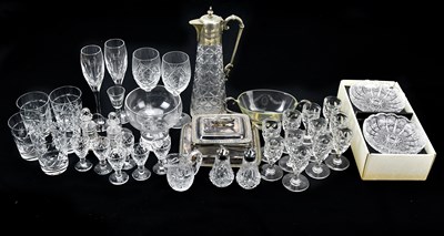 Lot 1455 - A collection of cut glass including champagne...