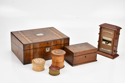 Lot 456 - A Victorian inlaid walnut sewing box, with...