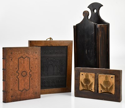 Lot 469 - An early 19th century stained pine candle box,...