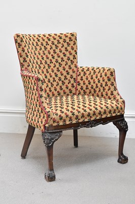 Lot 192 - An early 20th century elbow chair upholstered...