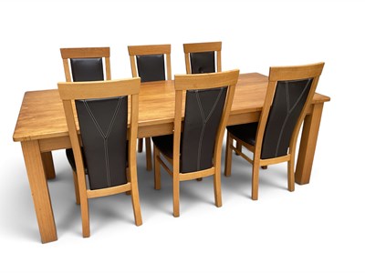 Lot 44 - A modern oak table, height 76cm, width 214cm,...