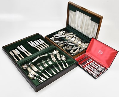 Lot 1464 - Two plated canteens of cutlery and a boxed set...
