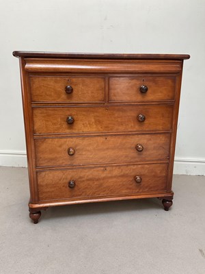 Lot 1210 - A large Victorian mahogany chest of two short...