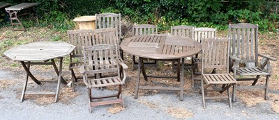 Lot 170 - A collection of teak garden furniture...