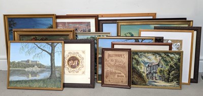 Lot 1069 - Various pictures and prints including several...