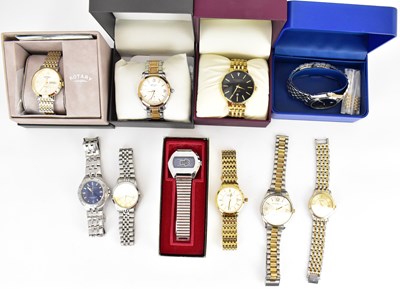 Lot 1112 - Ten various gentlemen's wristwatches to...