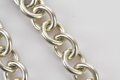 Lot 34 - TIFFANY & CO; a sterling silver hoop link...