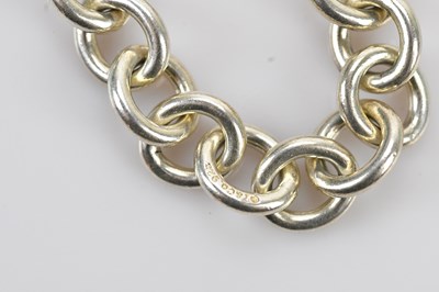 Lot 34 - TIFFANY & CO; a sterling silver hoop link...