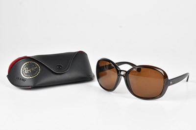 Lot 1297 - RAY-BAN; a pair of large rim brown polarised...