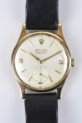 Lot 1125 - ROLEX; a gentleman's 9ct gold Precision...