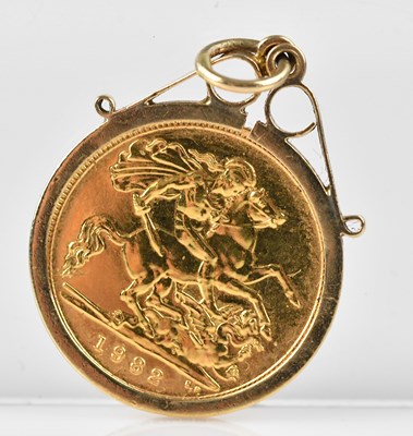 Lot 259 - An Elizabeth II half sovereign, 1982, in 9ct...