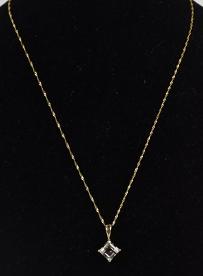 Lot 1345 - A 9ct yellow gold bright cut dainty necklace,...