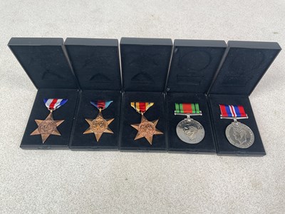 Lot 97 - A WWII Reissued Medal group, awarded to...