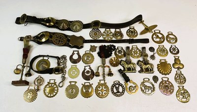 Lot 148 - A quantity of horse brasses, and other...