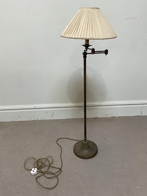 Lot 576 - A brass floor lamp, height 127cm.