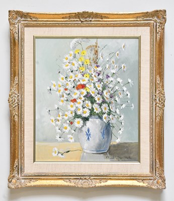 Lot 1104 - MARCEL GEORGES HUE; oil on canvas, still life...