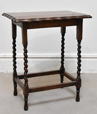 Lot 262 - A 1920s oak barley twist side table, 72 x 60 x...