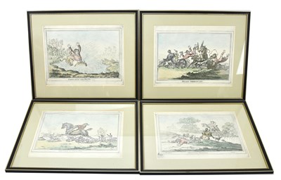Lot 1756 - JAMES GILROY; a set of four hunting prints,...
