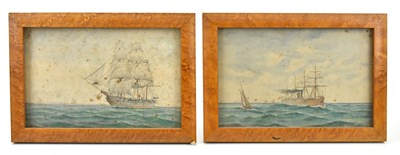 Lot 1717 - S SAINGHAM; a pair of watercolours, shipping...