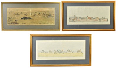 Lot 1757 - A pair of hunting prints, 'Weighing The...