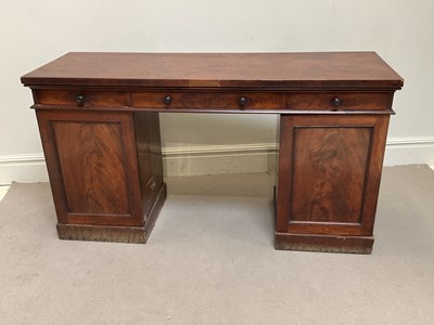 Lot 1273 - A Victorian mahogany pedestal sideboard with...
