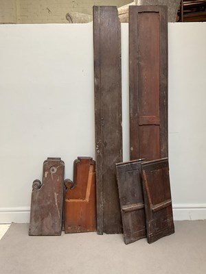 Lot 1308 - A large pitch pine church pew for restoration.